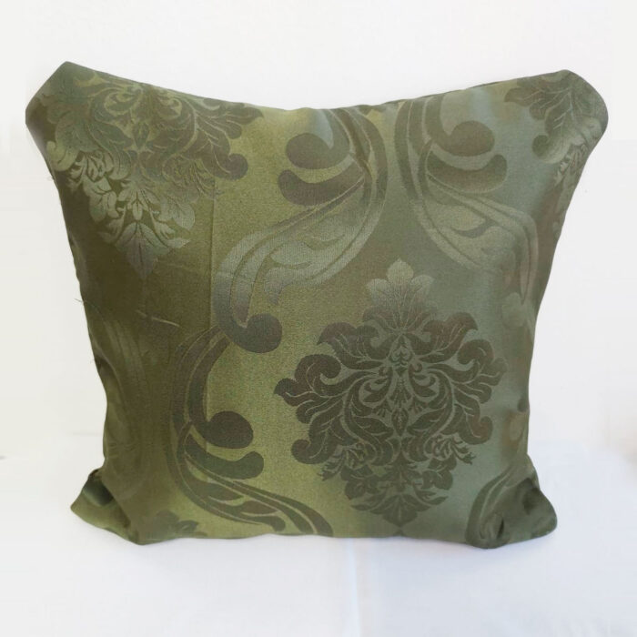 Capa Almofada Adamascada Verde Musgo