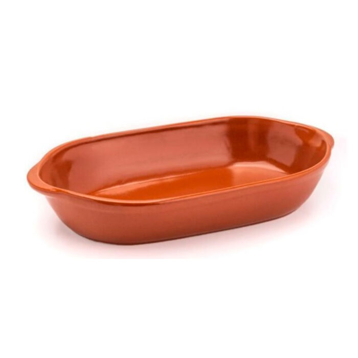 Travessa Cerâmica Oval Marrom – 38cm X 20cm - G – 2360ml