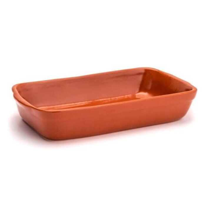 Travessa Cerâmica Retangular Marrom – 32cm X 18cm - M – 1700ml