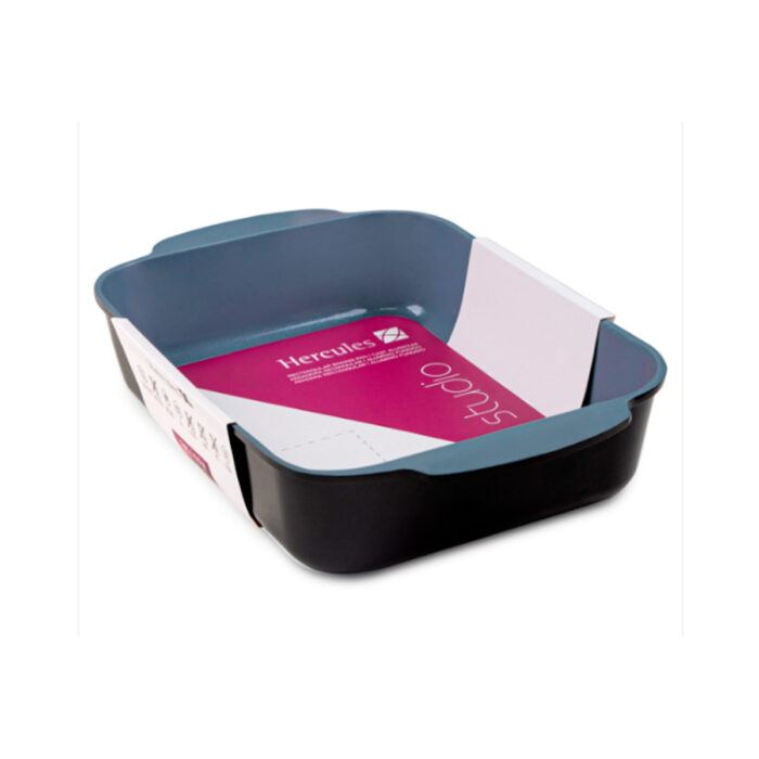 Assadeira Retangular Preta c/ Antiaderente 30x22x7cm Vol.3.9l Hercules PA9000-A30P