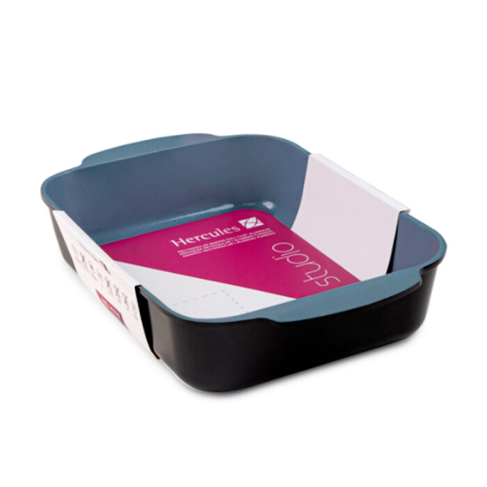 Assadeira Retangular Preta c/ Antiaderente 35x24x7.5cm Vol.5,4l Hercules PA9000-A35P