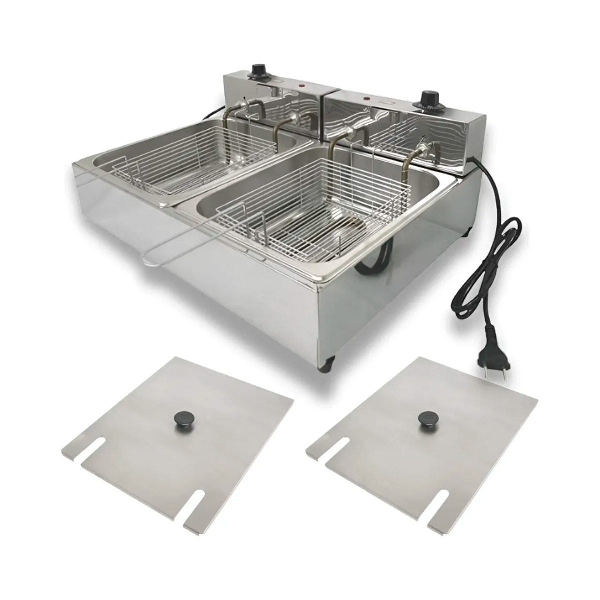 Fritadeira Industrial Elétrica - 10 Litros - Inox - 2 Cubas Hitze - Imagem 2