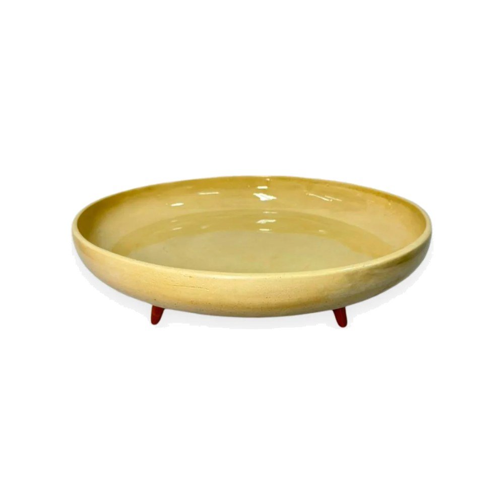 Saladeira Cerâmica com Pé Baixo 2 em Madeira GG - 54cm